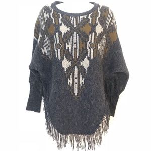Anthropologie // Lovemarks Tribal Poncho Sweater